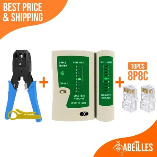 2PCS Network Cable Tester RJ45 RJ11 RJ12 CAT5 UTP LAN Cable Tester Networking Tool network Repair