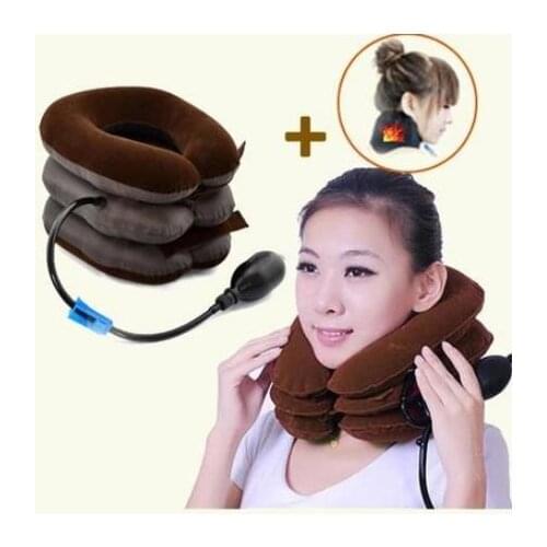 Three layers of inflatable cervical traction apparatus household correct neck physical therapy cervical neck stretcher
