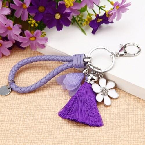 XDPQQ tassel series car key chain female bag pendant key chain female Korean creative metal gift wholesale