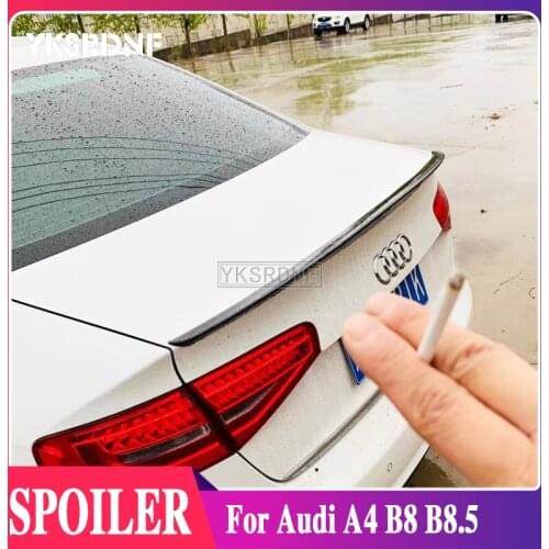 YKSRDNF For Audi A4 B8 B8.5 2009 2010 2011 2012 2013 2014 2015 2016 High Quality ABS Plastic Rear Trunk Wing Spoiler