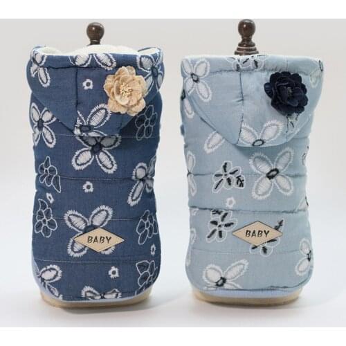 Winter pet dog clothing small dog warm Lady dress clothing French Bulldog clothing jacket Chihuahua clothing