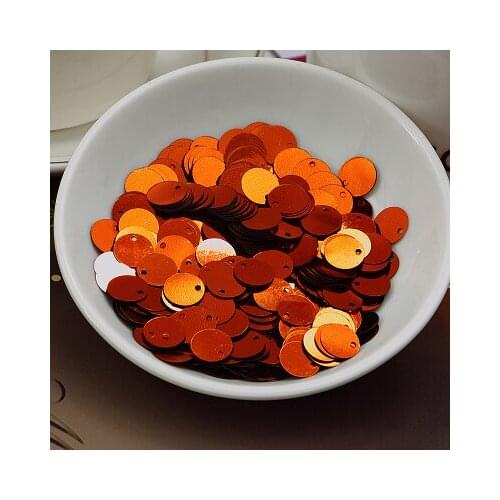 2000pcs 10mm Round Sequins PVC Flat Paillette Side Hole Sewing,Wedding Craft,Women Kids DIY Garment Accessory Orange