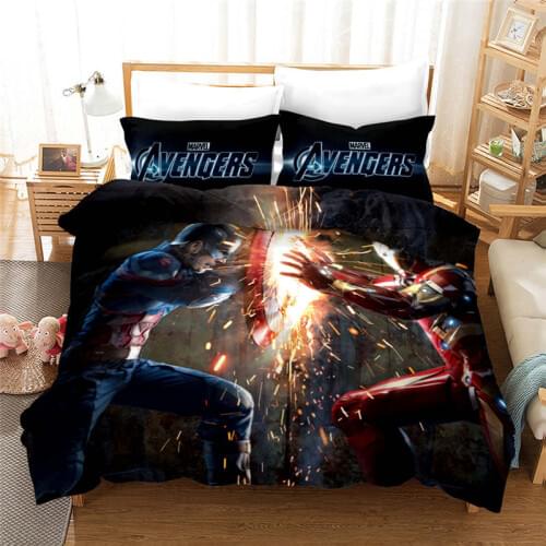 2019 New Marvel Iron Man Captain America 3D bedding set Adult Boy Children room decor Duvet Covers Pillowcases bedclothes