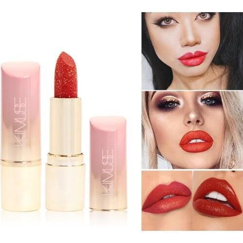 3-color misty face red lipstick shimmer waterproof makeup permanent pigment lip gloss natural makeup