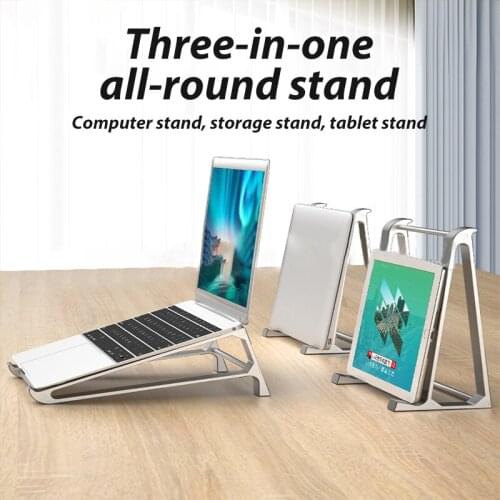 3 in 1Multi-function Laptop Stand One-piece bracket Ergonomic desgin Portable Aluminum Stands For Laptop Macbook Tablet 2021