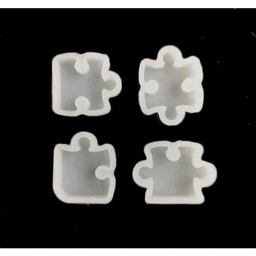 4pcs/Set Jigsaw Silicone Molds Set DIY Crystal Epoxy Resin Mold Handmade Resin Crafts Jigsaw Toy Casting Moulds Home Decoartion
