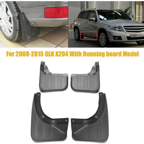 4Pcs Front Rear Splash Guards Mud Flaps Mudguards Fender Accessories for Mercedes Benz GLK X204 with Running Board Model