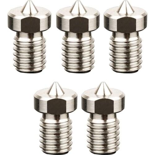 5 Pcs Titanium Alloy Nozzle Thread Extruder Print Head Nozzle for 3D Printers Motor Couplings Nozzle