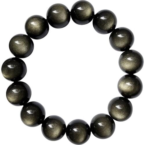 AAAAAAA BLACK/MULTICOLOR /SILVER OBSIDIAN round bracelet 8/10/12/14/16/18/20MM 17cm wholesale for xmas gift