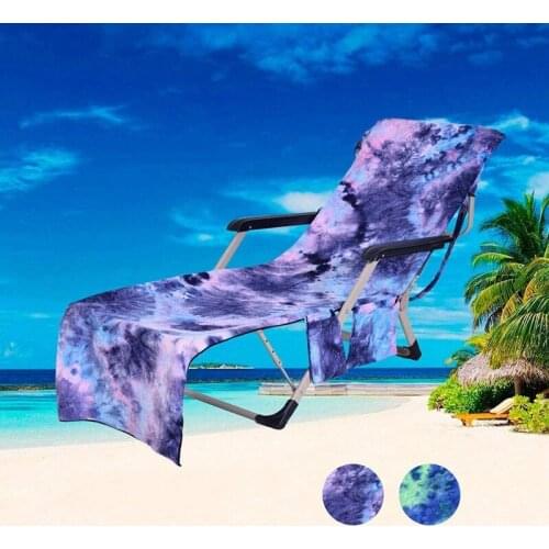 ABZS Beach Chair Cover Pool Lounge Chaise Towel Sun Lounger Cover with Side Storage Pockets for Pool Hotel Vacation