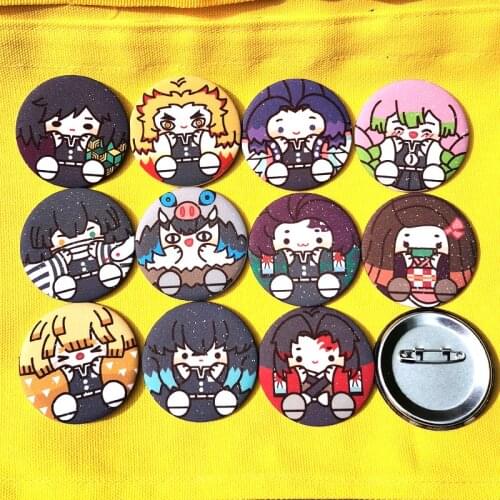 Anime Demon Slayer Kimetsu No Yaiba Acrylic Fashion Accessories Cartoon Cute Brooch Badge Button Brooch Pins Collar Jewelry Gift