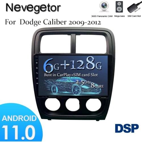9 Inch 2 Din Android 11 Car Radio For Dodge Caliber 2009-2012 WIFI GPS Navigation FM BT Head Unit Car Multimedia Player