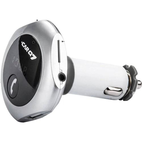 Q7 Auto Mp3 Player FM Transmitter Echo Cancellation Stereo Music Hands-free Calling Car Charger With 3.5mm AUX