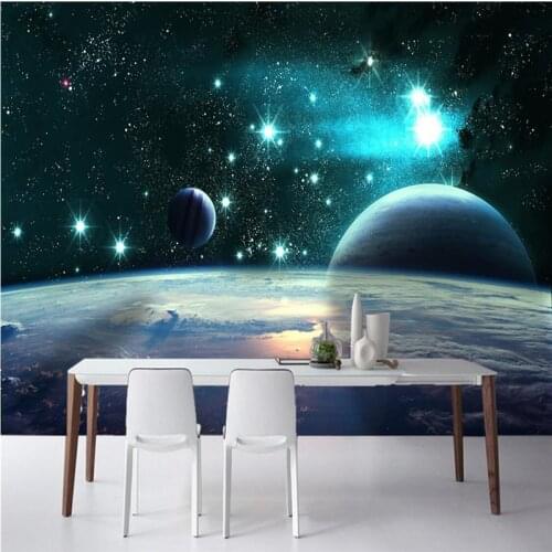 Beibehang Custom photo wallpaper 3D large wall murals stickers 3D vast universe star planet living room TV tooling background