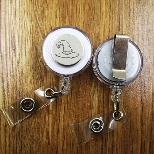 Wizard hat ID Badge Reel gift for him/her friend family retractable recoil id badge holder work fun
