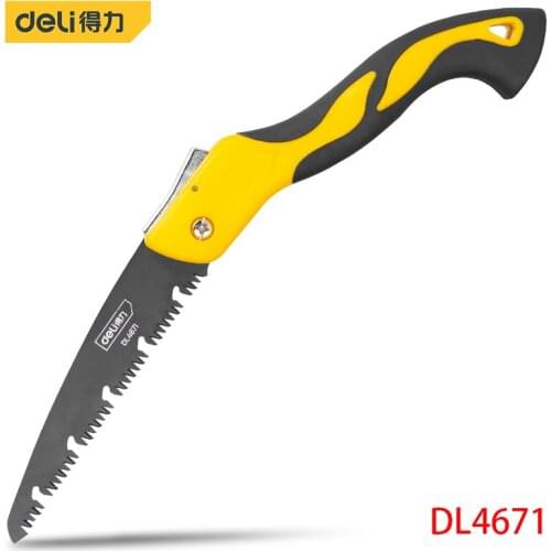 Deli DL4671 7“ Folding Saw SK5 Hacksaw Blade Used For Cutting Solid Wood, Field Branches, PVC Pipes, Bamboo, Etc.Camping Tools