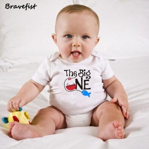 Baby Bodysuit Cotton THE BIG ONE Print Baby Clothes Short Sleeve Baby Bodysuits White Covered Toddler Newborn Jumpsuits Outfits