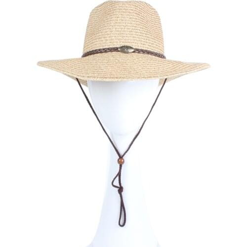 Difanni Western Cowboy Caps Sun Hats For Couple Sombreros Vaquero Casual Panama Straw Hat Wide Brim Beach Fedora For Men/Women