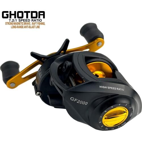 Baitcasting Reel 7.2:1 Gear Ratio MAX Drag Power 8KG Long Casting Fishing Wheel