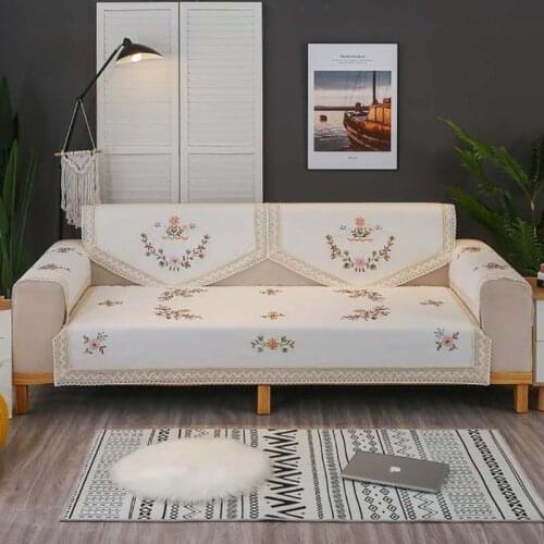 EMDKONI Embroidered Lace Sofa Towel Backrest Towel Non-slip Four Seasons Universal Sofa Cushion Full Cover Armrest