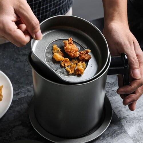 Kitchen Large Capacity Stainless Steel with Strainer Filter Frying Oiler Oil Tank Oil Storage Frying Filter Pot