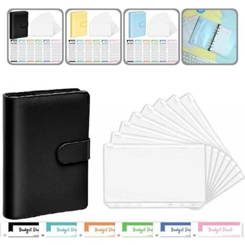 Easy Clean Sturdy Wear-resistant 6-Ring Zipper Note Book Cash Binder for Student