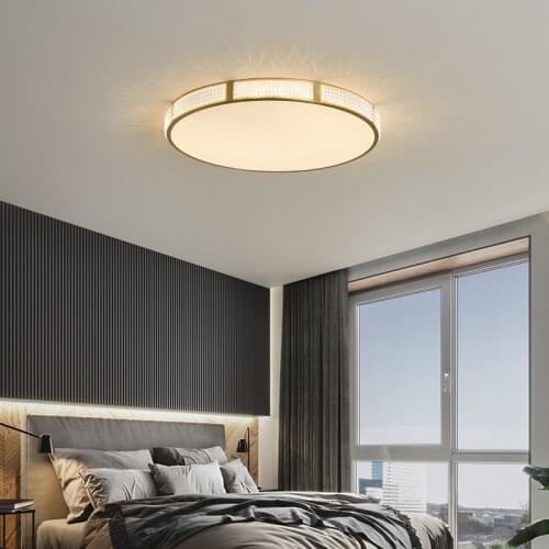 Copper Nordic Creative Ultra-thin Living Room Bedroom Ceiling Lamp Modern Simple Household Acrylic Ceiling Lights