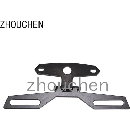 Motorcycle Tail Light Brake License Plate Bracket Fold Taillight Mount Holder for Harley Bobber Chopper (Black)