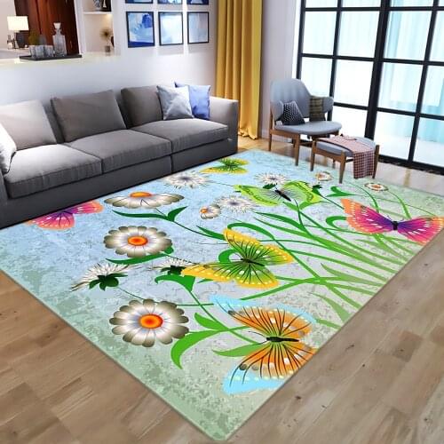 Anime Cartoon Butterfly 3D Printing Rug Kids Room Play Decor Area Rugs Children Game Tent Floor Carpet Baby Crawl Big Mats Large