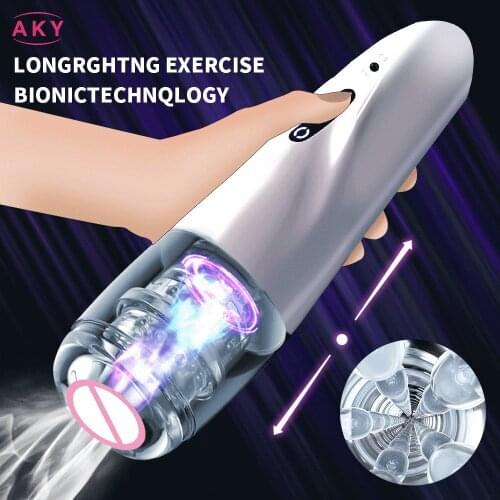 New Automatic Rotation Masturbation Cup Male Masturbator 10 Modes Vibration Silicone Vagina Real Pussy Blowjob Sex Toys For Men