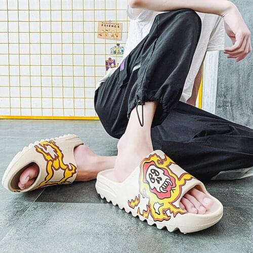 2021 New Coconut Ripe Slippers Women and Man Trendy Outdoor Net Infrared Wear Summer Yez Flip Sesame Street Trendy Beach Shoes