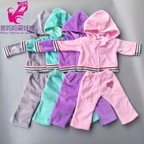 43cm Bebe Doll Clothes spring green Coat for 18 Inch American Generation Girl Doll sport hooded