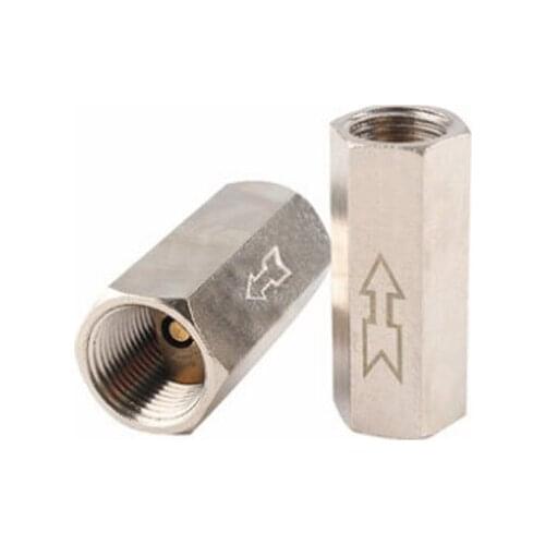 1/8" 1/4" 3/8" 1/2" BSPP Female Full Ports Air Check Gas Oil Water Valve One Way Non Return Nickel-Plated Brass Valve