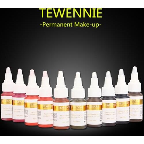 TEWENNIE High-Quality Permanent Make-Up Tattoo Eyeliner Lip Eyebrow Tattoo Pigment Ink 19 Colors To Choose From Free Shipping