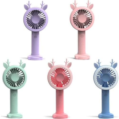 Air Fan Handheld USB Rechargeable Fans LED Light Portable Air Cooling Fan Mini