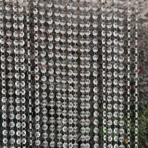 3.3FT Clear Acrylic Garland Strand Crystal Beads Ribbon Curtain DIY Craft Jewelry Wedding Party Decor