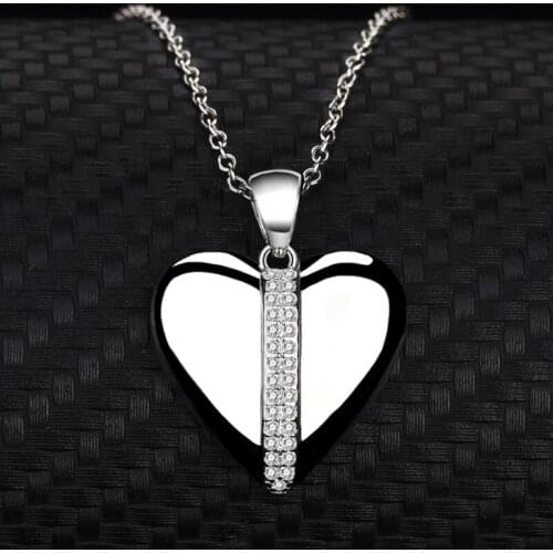 S925 Sterling Silver Heart-Shaped Love Necklace Personality Europe And The United States Fashion Jewelry Pendant Clavicle Chain