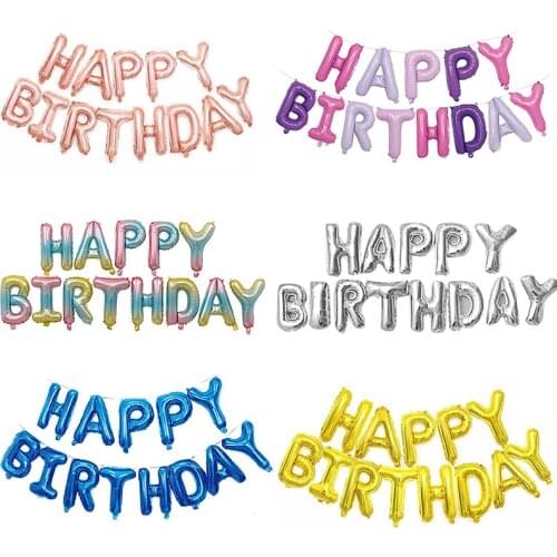 Happy Birthday Decoration Balloons Rose Gold Letter Foil Ballons Topper Butterfly Cake Topper Cake Decorating Wedding Party