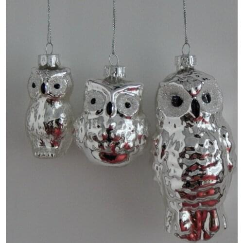 Owl Glass Christmas Tree Ornament