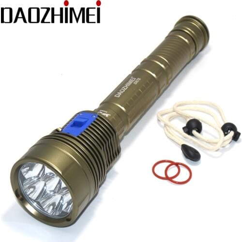 8000 Lumens 7* XM-L L2 Diver LED flashlight underwater defensive flashlight hunting tactic outdoors camping lamp light torch