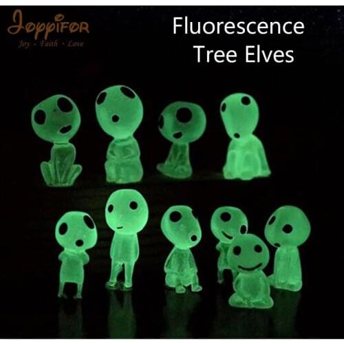 Mini Luminous Tree Elves Toys Cartoon Princess PVC Action Figures Elf Glow Illuminate Toy Kids Gifts Novelty Decoration Dolls