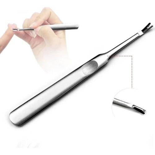 Stainless Steel Cuticle Pusher Nail Art Fork Manicure Tool For Trim Dead Skin Fork Nipper Pusher Trimmer Cuticle Remover