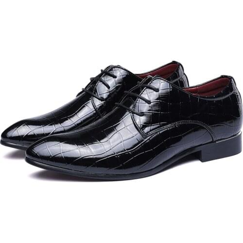 Fashion Men Casual Leather Shoes Pointed Toe Lace Up Flats Shoes Classic Office Shoes Footwear Size 38-47