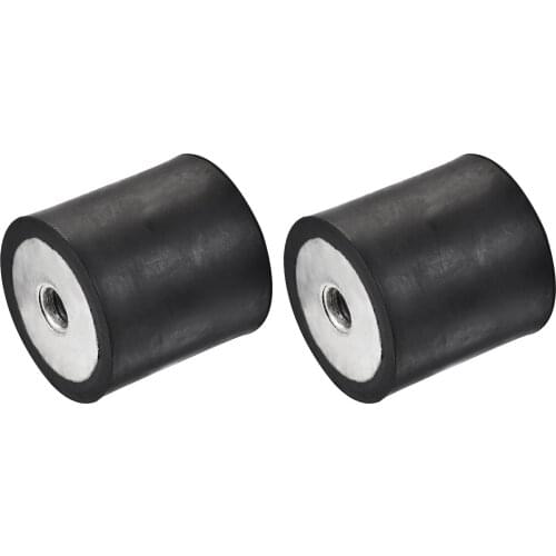 Uxcell 2 Pcs M8 Rubber Mounts Female/Female Shock Absorber, D40mmxH40mm