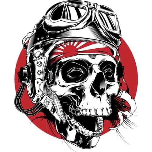 Personality Skull Skull Vinyl Sticker Laptop Travel Bag Vinyl Helmet Decal Japanese Skull Accessories Waterproof PVC 13*10cm