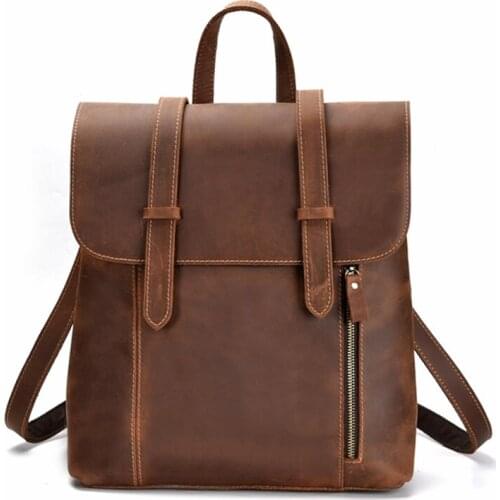 Woman Backpack Genuine Leather Men High Capacity Fashion School Bag Shoulder Bag Male Female Simple Business Travel Man Gifts