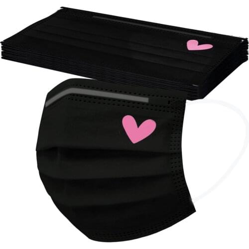 10pc Black Disposable For Adult Disposable Breathable Protective Lastic Earloop Маска Для Лица Scarf Halloween Cosplay MasK