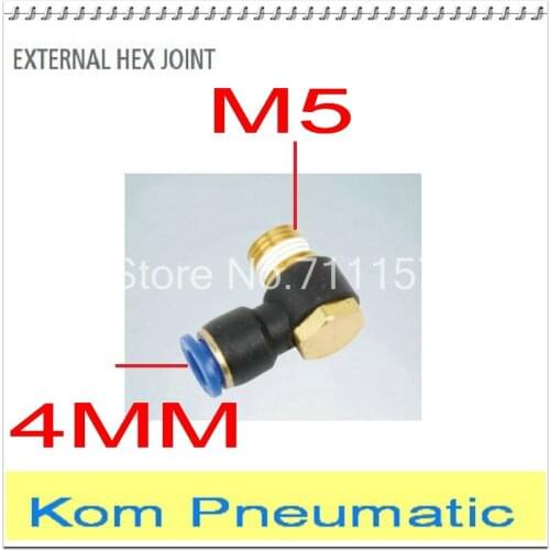100x Free Shipping Pneumatic Hex Air Fitting 4mm Tube Push In To M5 Thread One Touch Quick Connector Pipe Joint Coupler PH 4-M5