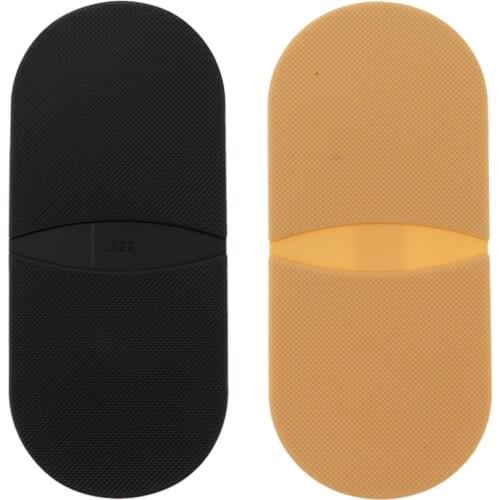 2 Pair Rubber Glue on Heels Shoe Inserts Grip Pad Shoe Sole Repair Kit 3mm Skin & Black for Outdoor Footwear