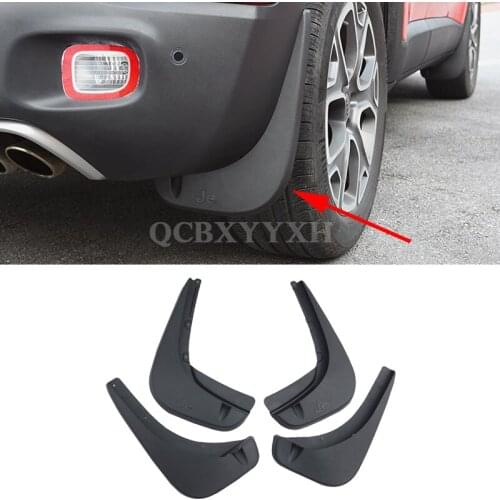 4pcs Car Styling ABS Mud Flap Splash Guard Mudguard Mudflap Fender Perfector External Decoration For Jeep Renegade 2016